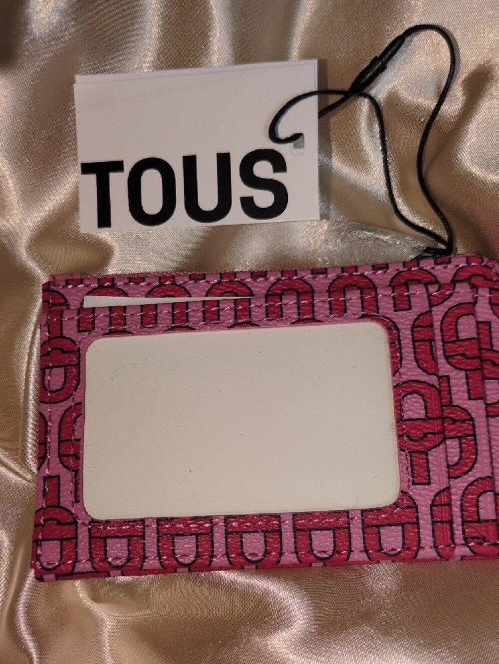 TOUS Pink Pattern Zip Card Case - Picture 3 of 6